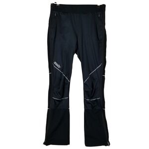 Swix Womens Cross Country Ski Pants Black Full Side Zip Softshell Small
